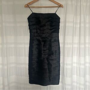 Vintage Black Silk Sleeveless Cocktail Dress